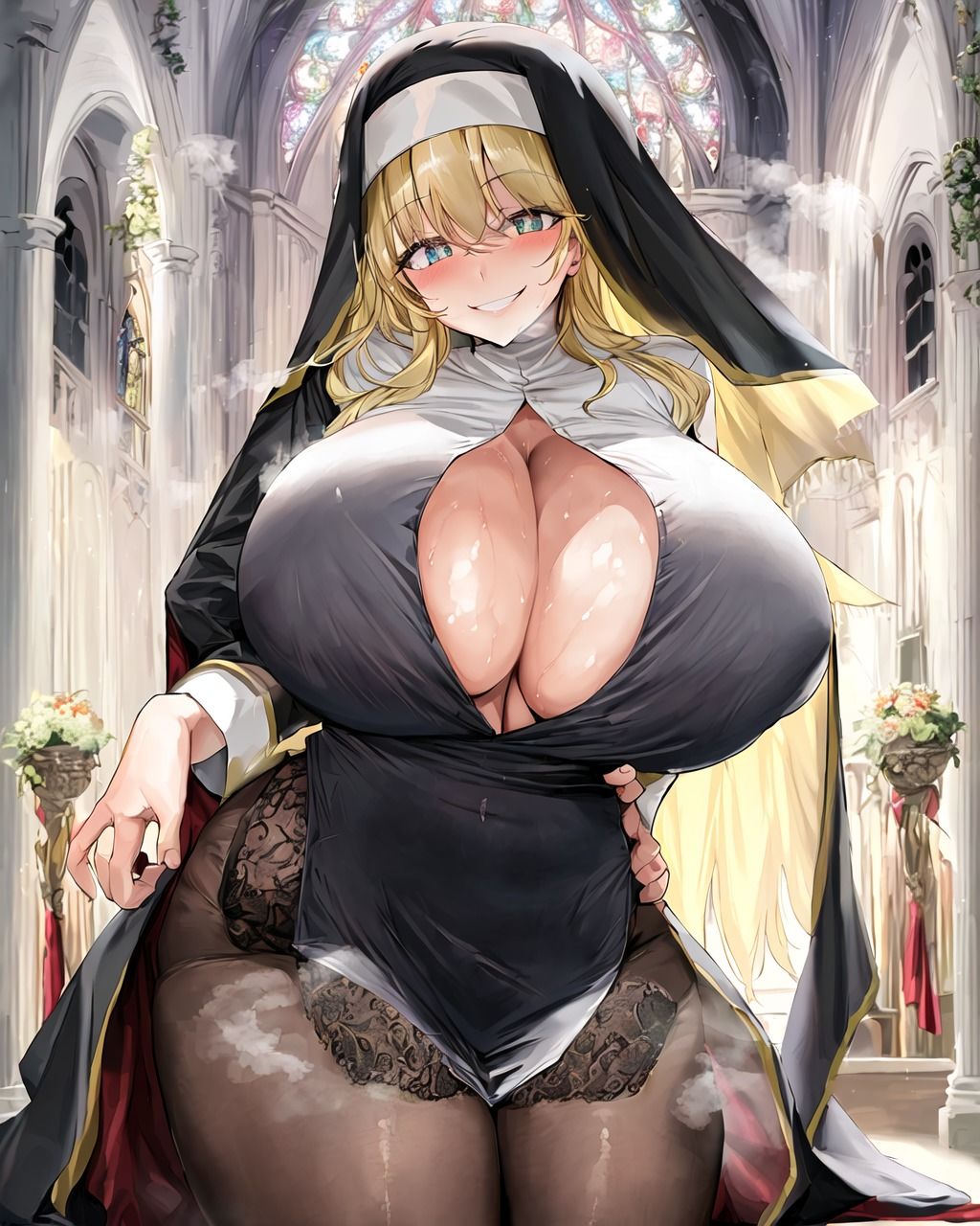 サンプル画像4:［湿度高め！］発情爆乳シスターのドスケベ誘惑(Celestia) [d_258595]