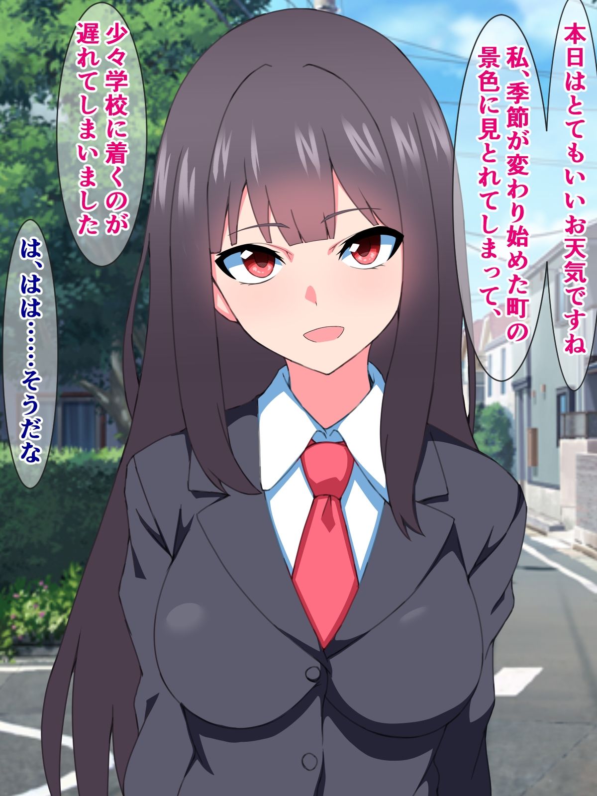 サンプル画像1:チン媚びガニ股挨拶がフォーマルな世界に転生した、超お嬢様学校教師の俺(さざめき通り) [d_258711]