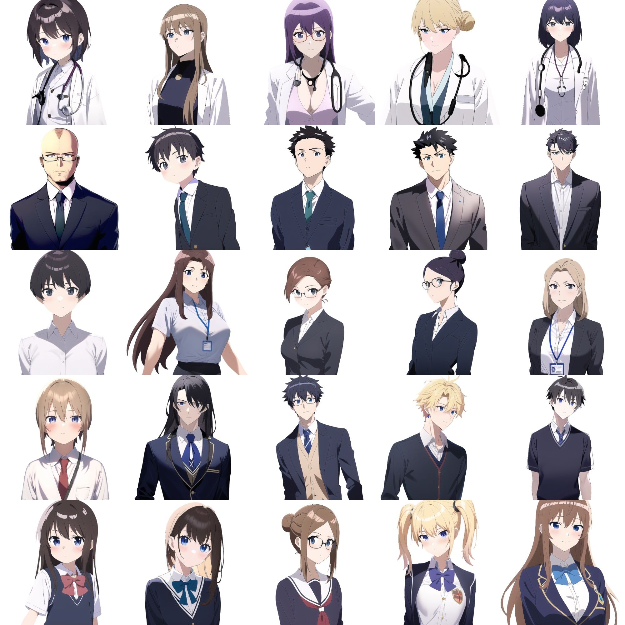 サンプル画像1:【職業別キャラクター立ち絵5】著作権フリーの高解像度画像素材（100枚）(Game Material Store) [d_259099]