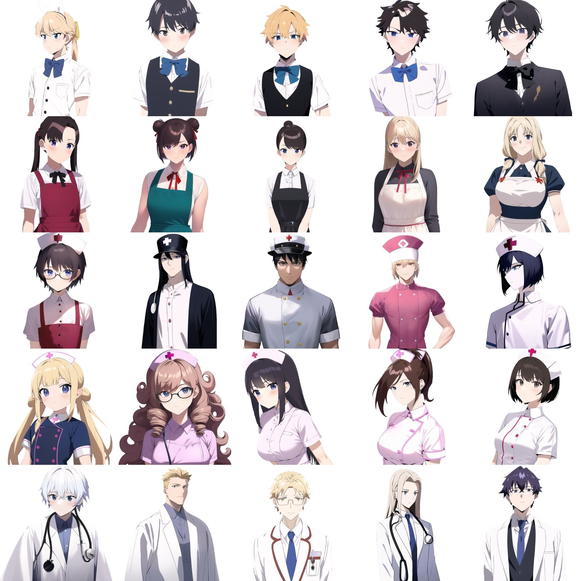 サンプル画像2:【職業別キャラクター立ち絵5】著作権フリーの高解像度画像素材（100枚）(Game Material Store) [d_259099]