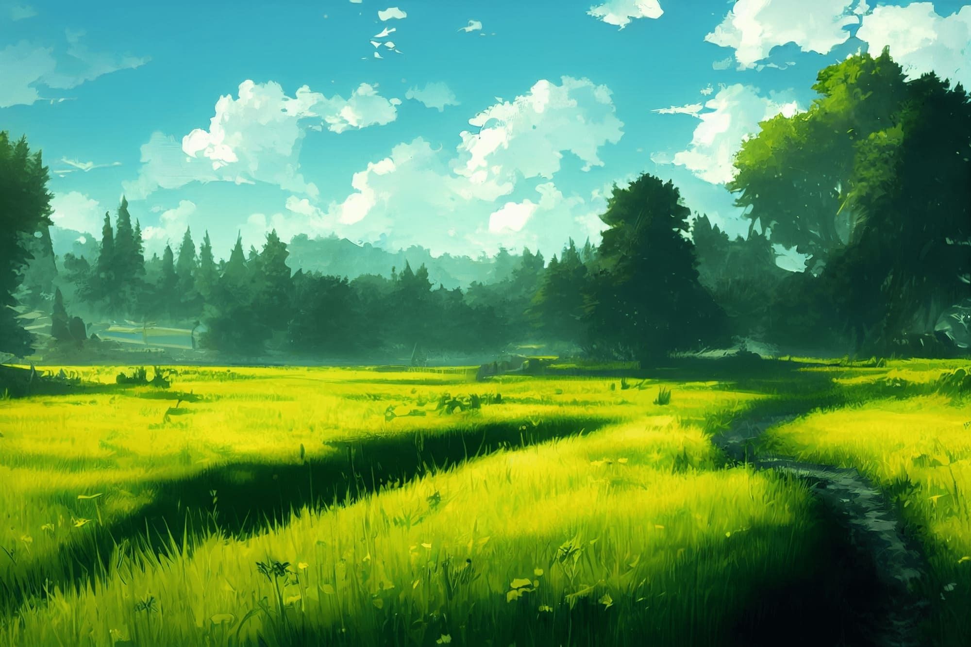 サンプル画像5:【草原や森や川などの自然系背景】著作権フリーの高解像度画像（100枚）(Game Material Store) [d_260076]