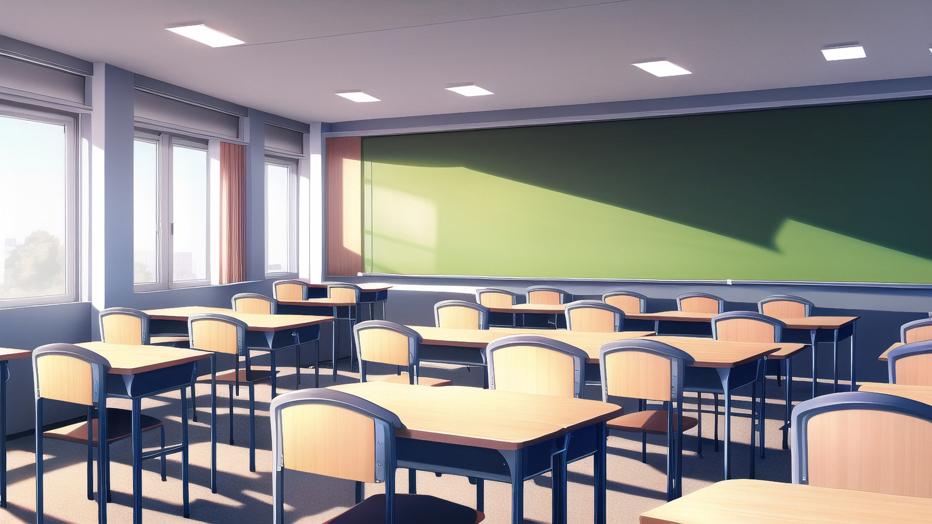 サンプル画像6:【アニメ調の学校や学園系背景】著作権フリーの高解像度画像（100枚）(Game Material Store) [d_260508]