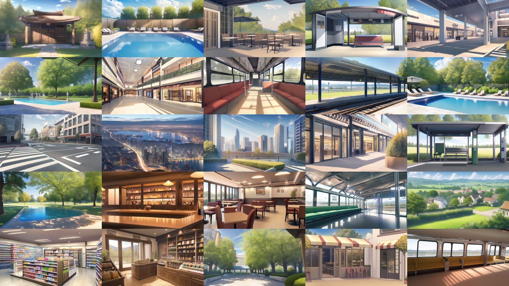 サンプル画像1:【アニメ調の街系背景】著作権フリーの高解像度画像（100枚）(Game Material Store) [d_260509]