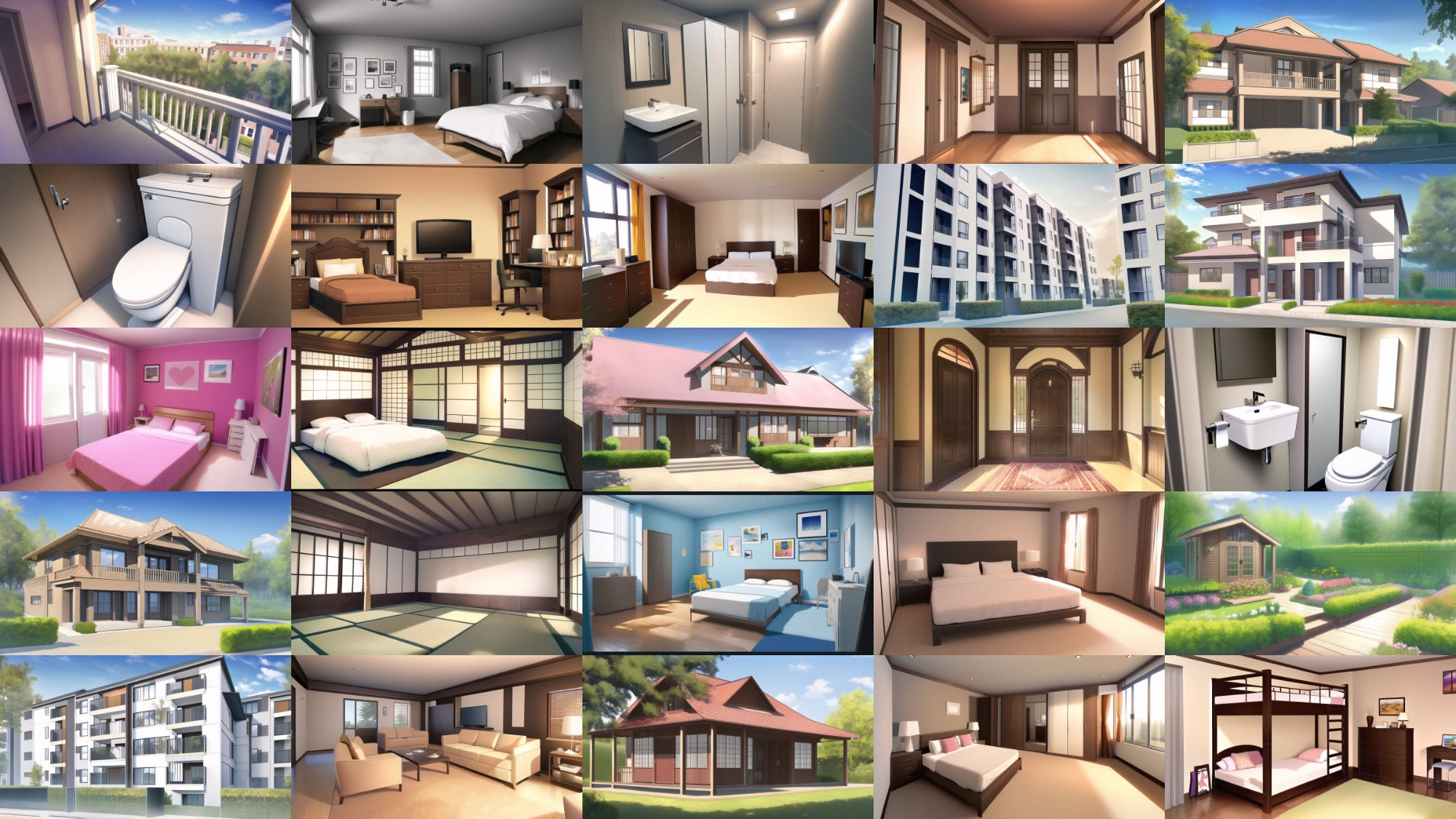 サンプル画像1:【アニメ調の家や室内系背景】著作権フリーの高解像度画像（100枚）(Game Material Store) [d_260510]