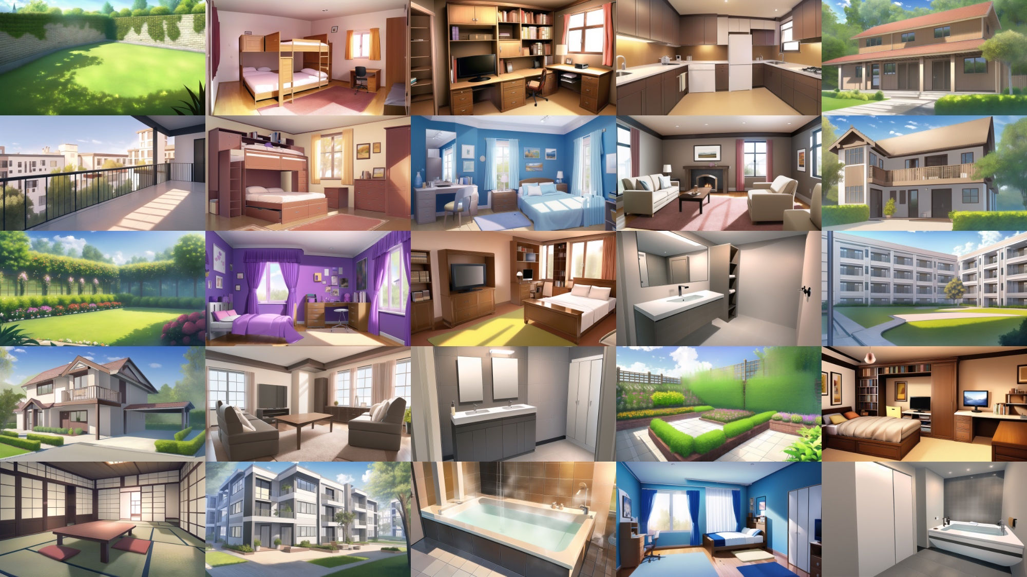 サンプル画像2:【アニメ調の家や室内系背景】著作権フリーの高解像度画像（100枚）(Game Material Store) [d_260510]