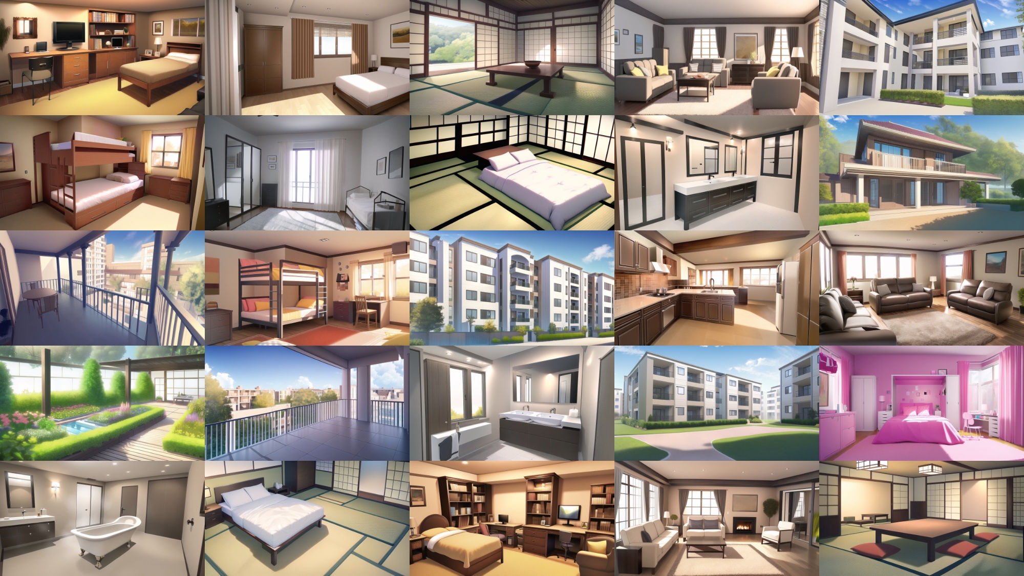 サンプル画像4:【アニメ調の家や室内系背景】著作権フリーの高解像度画像（100枚）(Game Material Store) [d_260510]