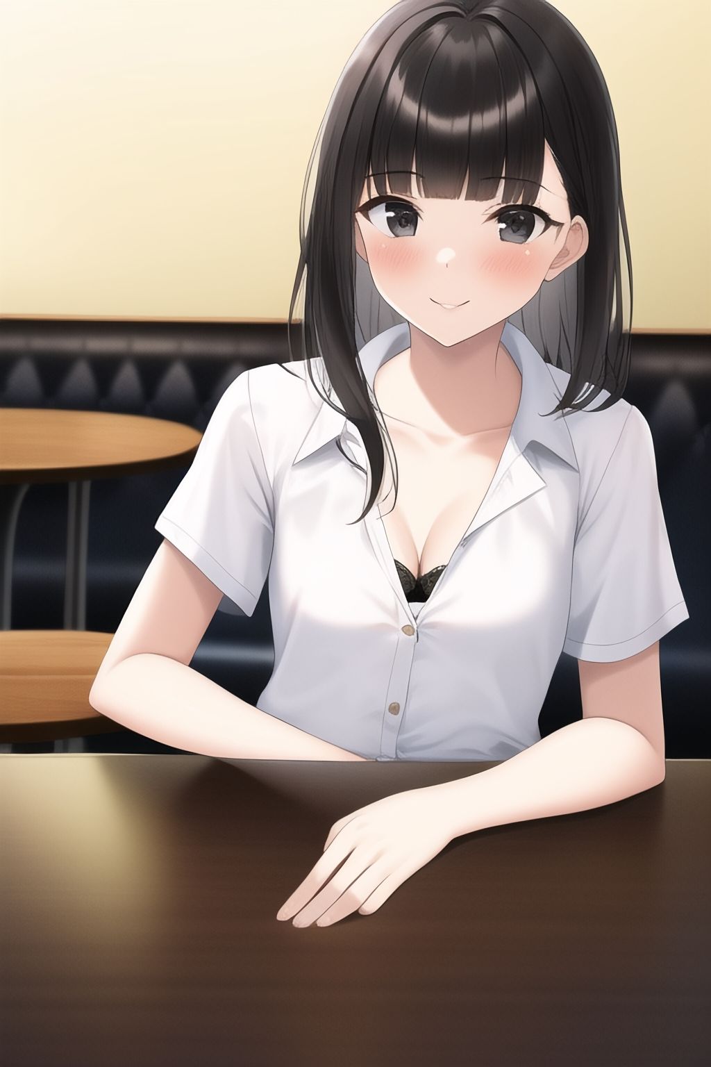 サンプル画像2:カフェで見かけた胸元が緩いJKたち(ジュニアブラが好き。) [d_260753]