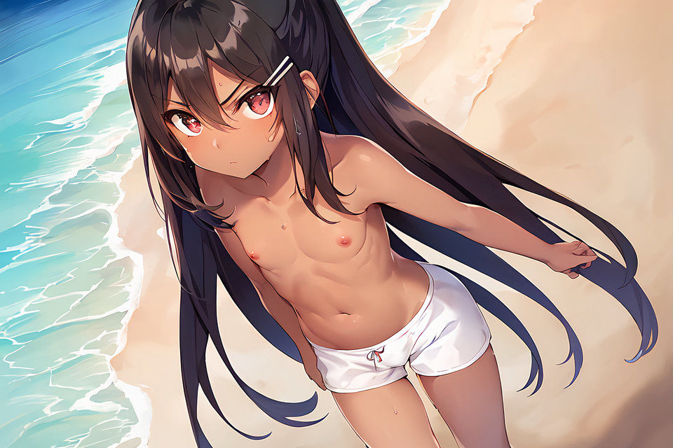 サンプル画像3:褐色肌で黒髪ロングの女の子(トモメカ) [d_261059]