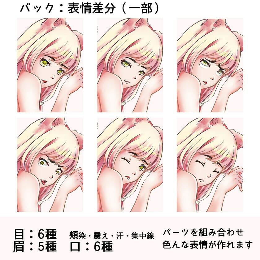 ［商用OK］ 猫耳 擬人化 HCGイラスト2種類 立ち絵素材のサンプル画像 5