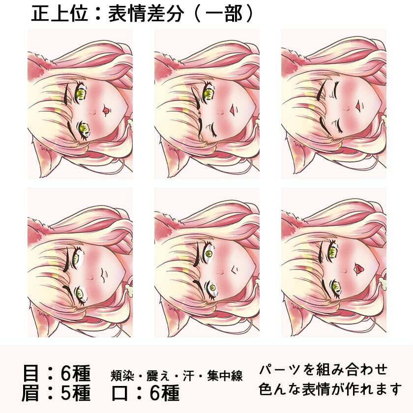 ［商用OK］ 猫耳 擬人化 HCGイラスト2種類 立ち絵素材のサンプル画像 6