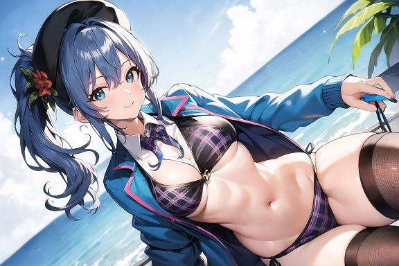 サンプル画像1:水色ギャルちゃんのちょっぴりえっちなCG集(いっしき亭) [d_262188]