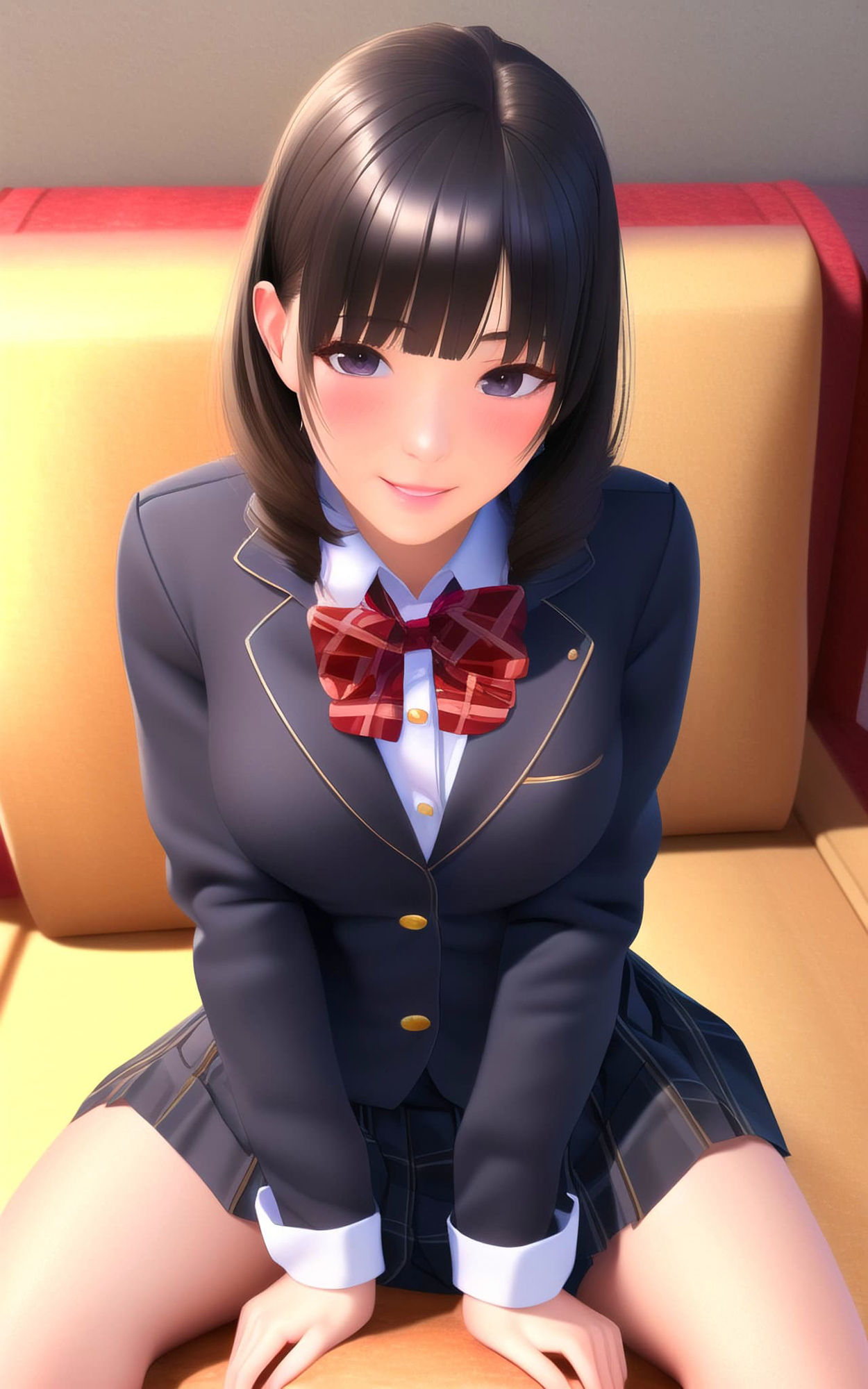 サンプル画像1:黒髪巨乳な制服女子●校生とハ●撮り生セックス！(倶楽部グリモア) [d_262249]