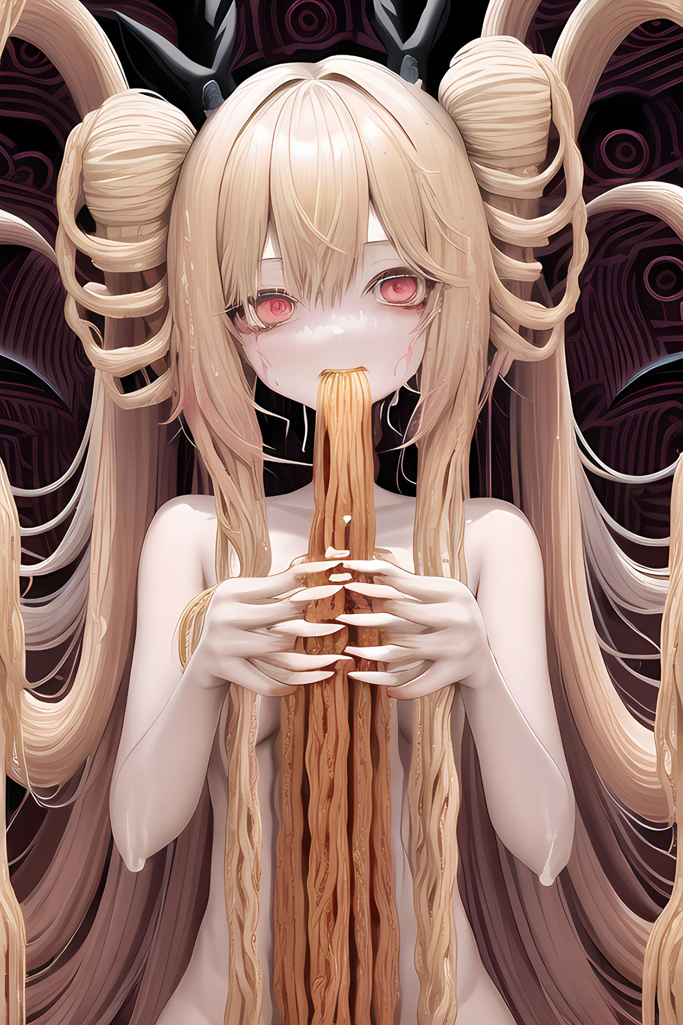 サンプル画像3:【ハルマゲドン】今明かされるAIイラストの真実2！「ラーメン手掴み女の子」はAIのミスではなく実は異世界の悪魔だったんだが？(感心すとあ) [d_262524]