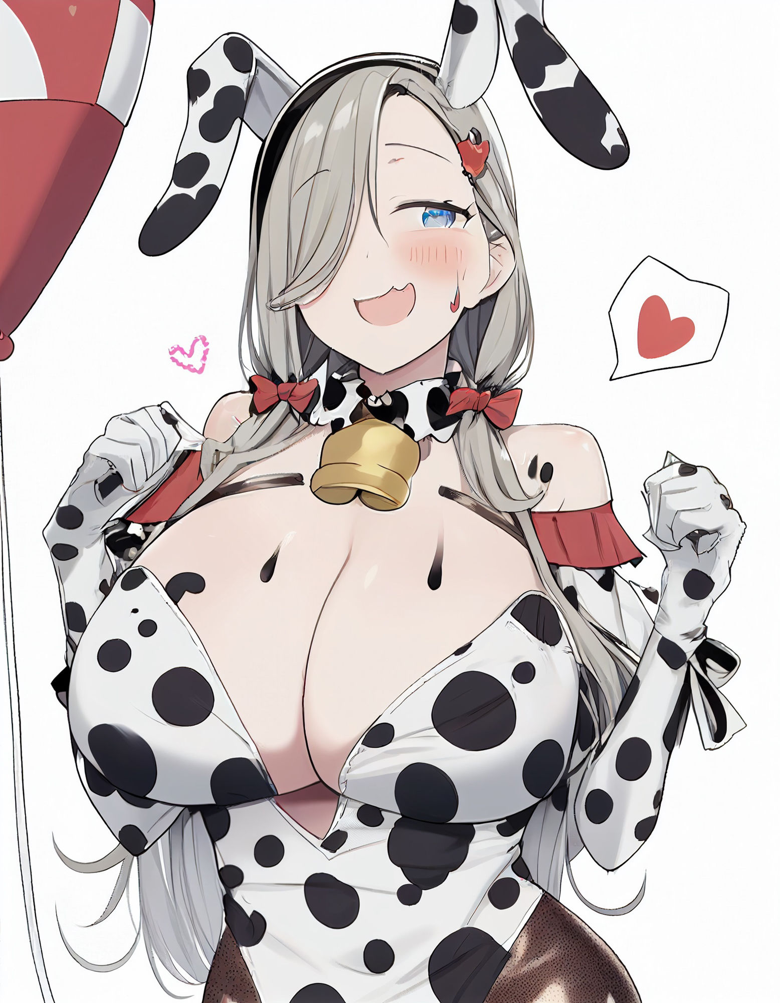 サンプル画像5:【AI生成】むちむち銀髪バニーガールのイラストを詰め合わせ！(ゴーゴー太郎) [d_262756]