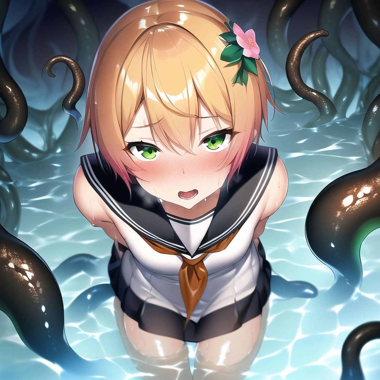 サンプル画像4:これはエロイ！触手だらけのJKワールド！！(ハイパーサンカク) [d_262773]