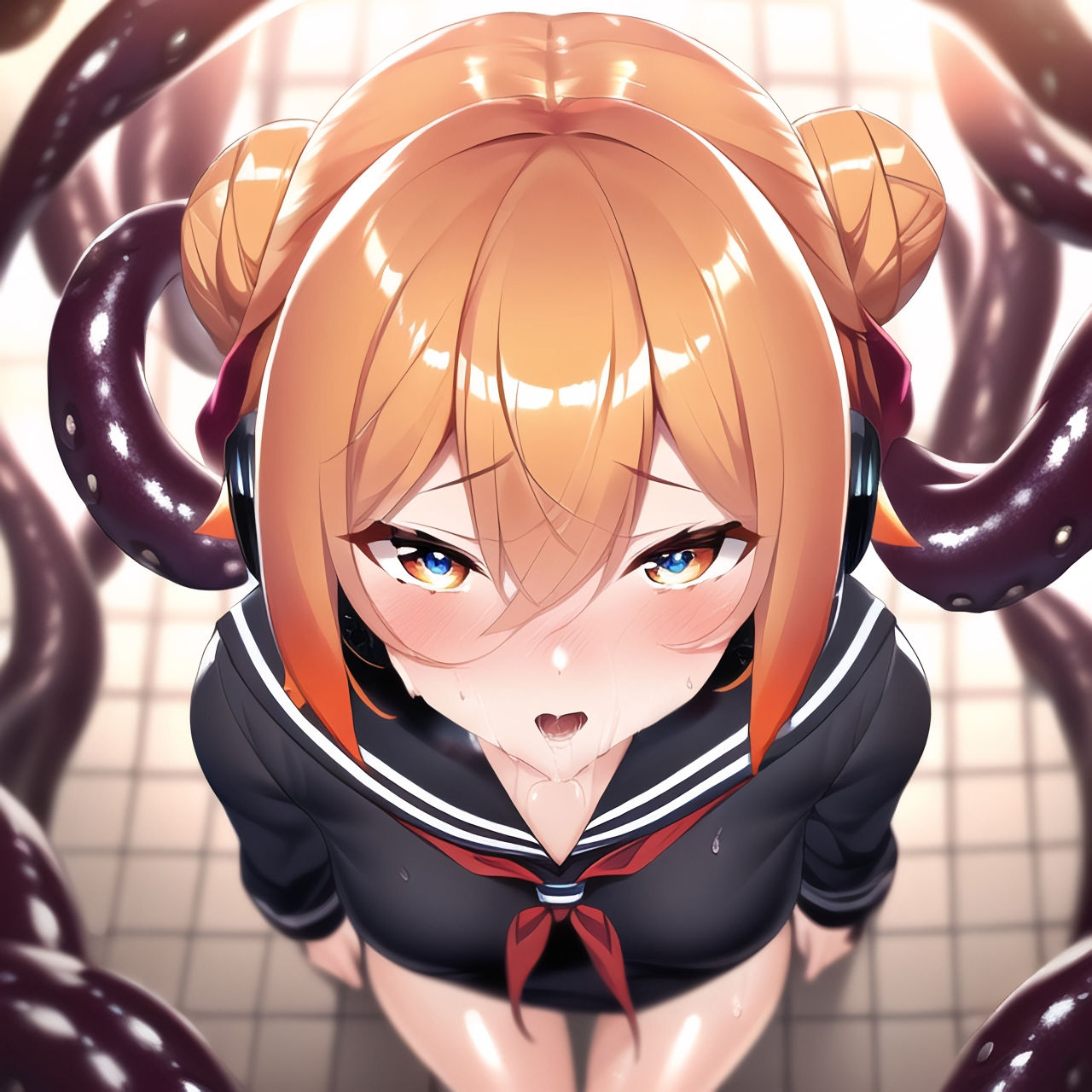 サンプル画像5:これはエロイ！触手だらけのJKワールド！！(ハイパーサンカク) [d_262773]