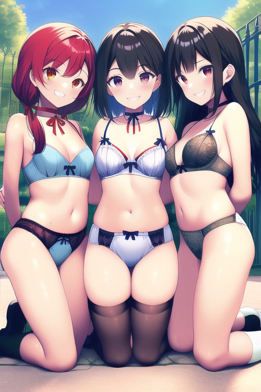 サンプル画像1:下着で集合写真を取る少女達(夢海ルナ) [d_262907]