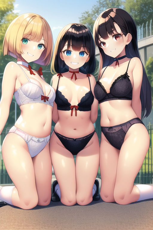 サンプル画像2:下着で集合写真を取る少女達(夢海ルナ) [d_262907]