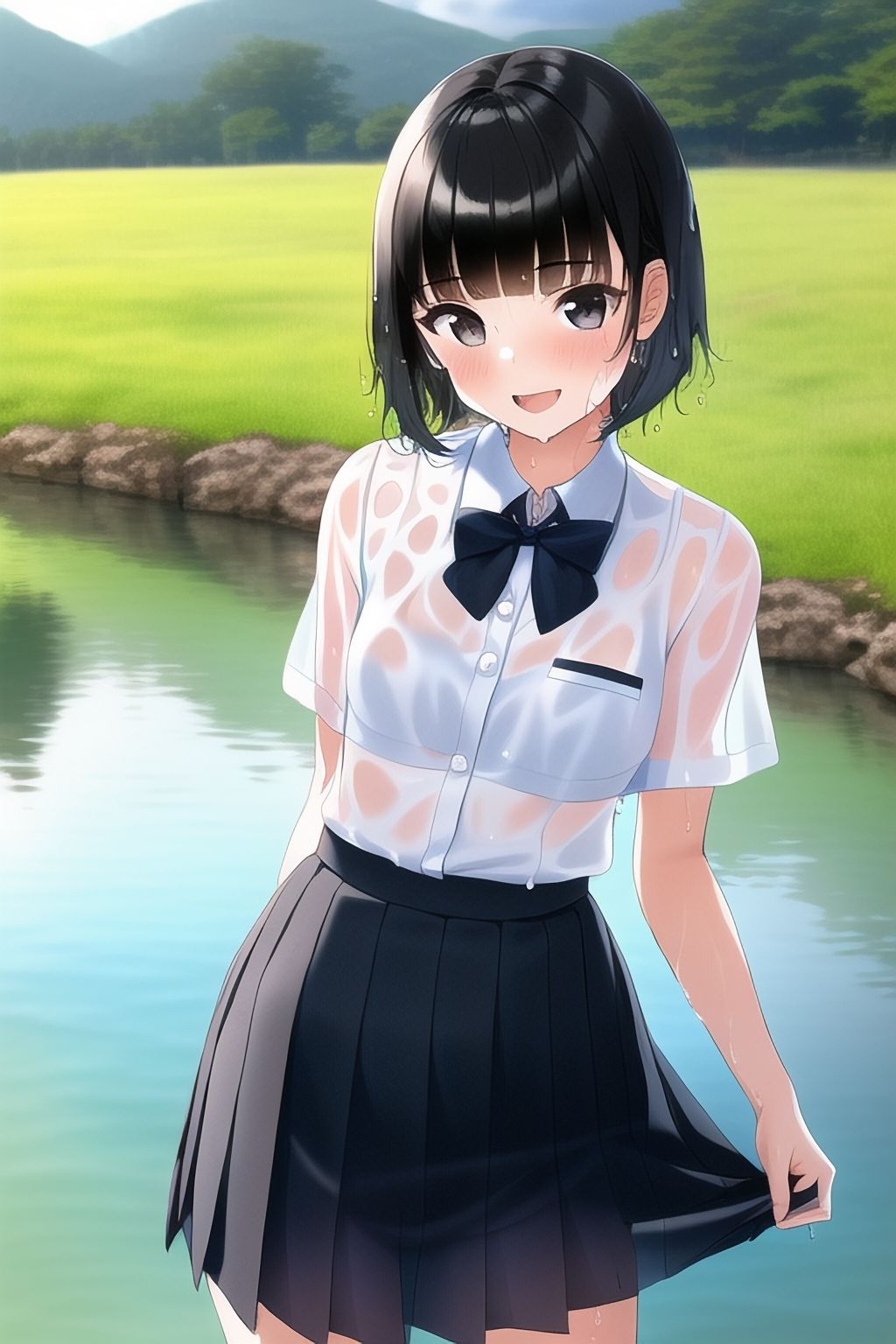 サンプル画像1:山奥で見かけた川遊び中の少女たち(ジュニアブラが好き。) [d_263357]