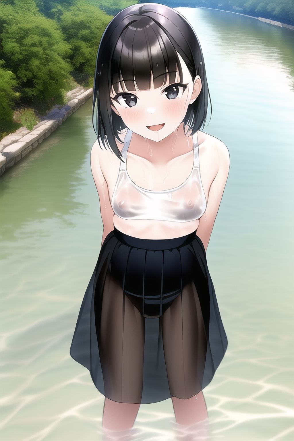 サンプル画像2:山奥で見かけた川遊び中の少女たち(ジュニアブラが好き。) [d_263357]