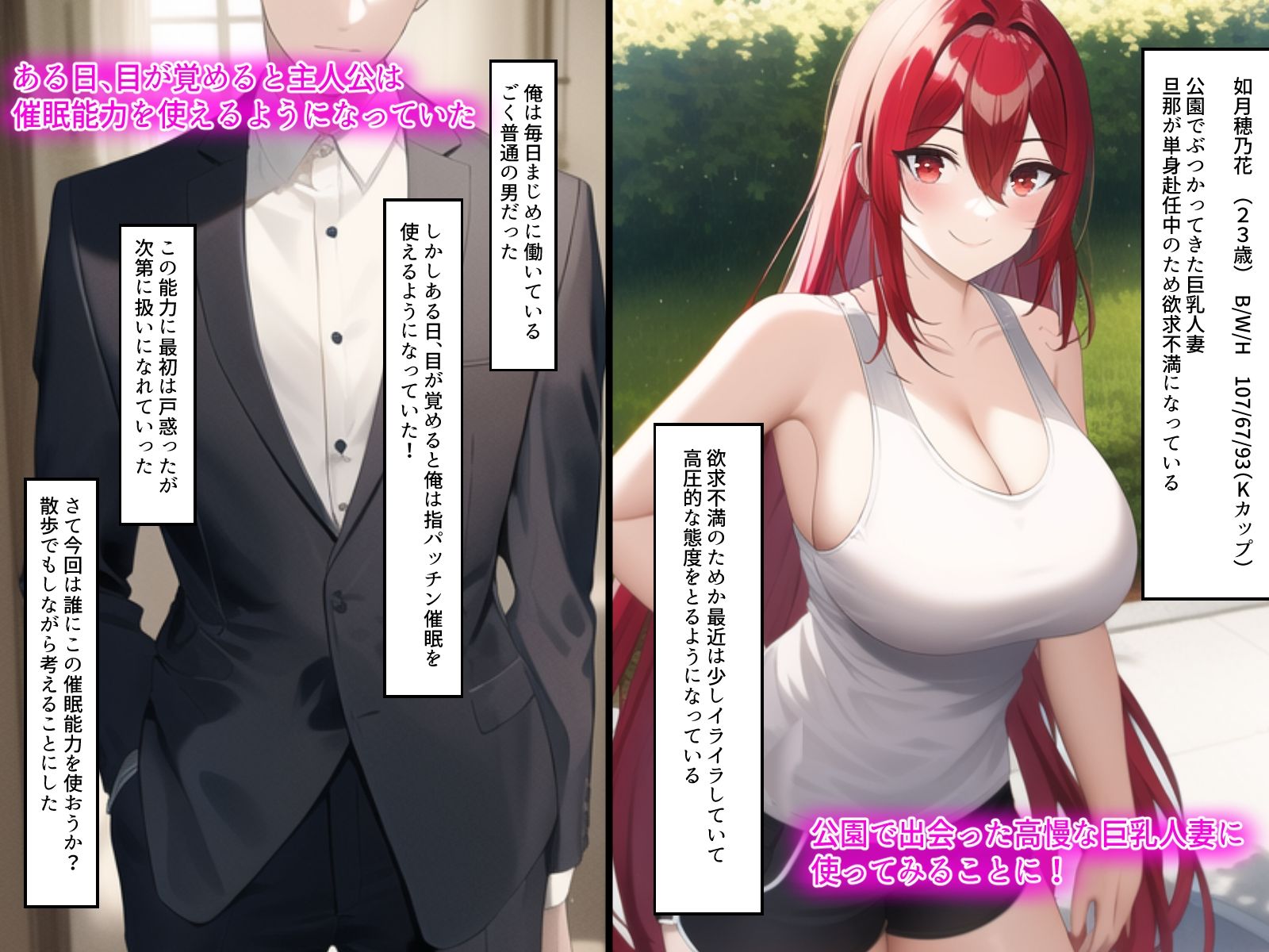 サンプル画像1:高慢な巨乳人妻を催●で寝取ってメスにする話(春風アイランド) [d_263480]