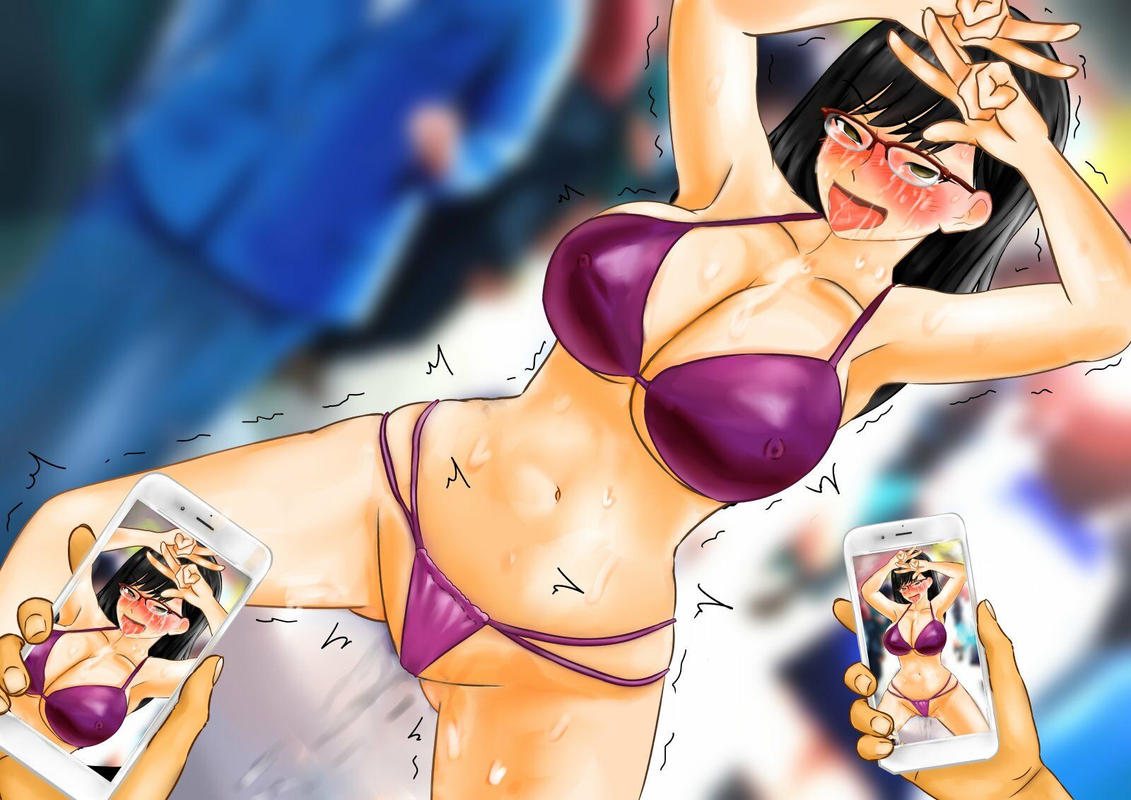 サンプル画像4:催●アプリで強●露出・尊厳破壊される爆乳眼鏡女子○生、エロ衣装やリモコンバイブで寸止め焦らし羞恥地獄(淫乱テディベア) [d_263614]