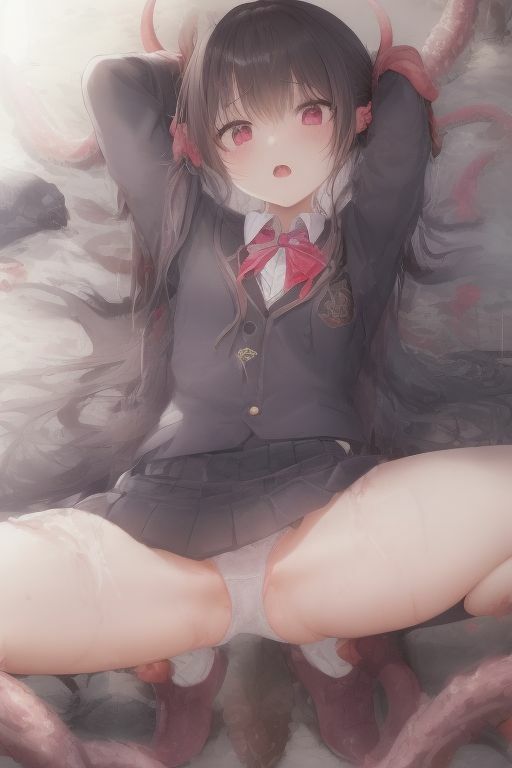 サンプル画像2:触手に襲われる制服少女たち【660枚】(ゆにゆー) [d_263982]