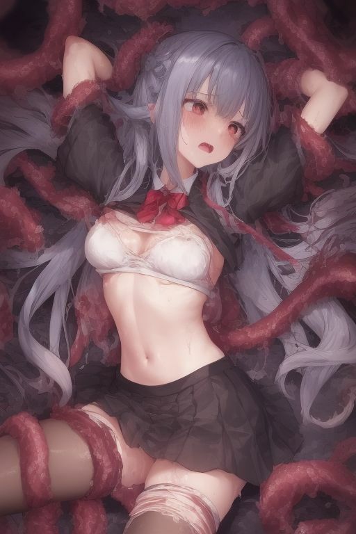 サンプル画像3:触手に襲われる制服少女たち【660枚】(ゆにゆー) [d_263982]