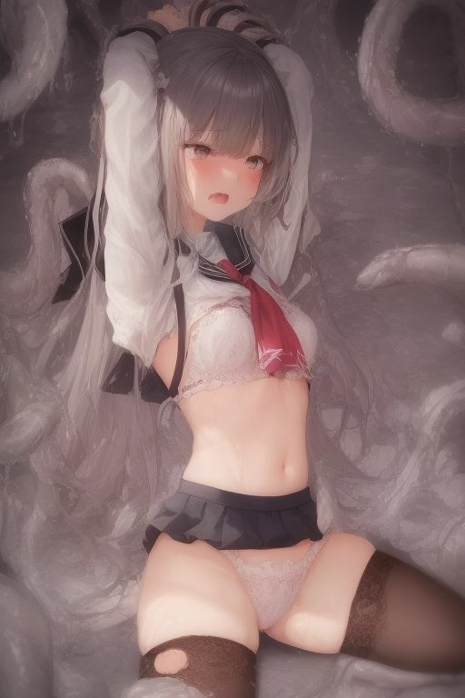 サンプル画像4:触手に襲われる制服少女たち【660枚】(ゆにゆー) [d_263982]
