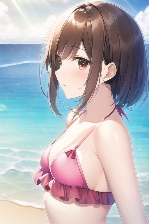 サンプル画像1:アイドル級茶髪美女、写真集的水着集(白雪くるみ) [d_264340]