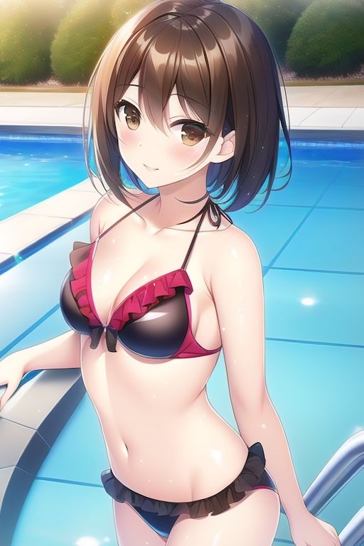 サンプル画像2:アイドル級茶髪美女、写真集的水着集(白雪くるみ) [d_264340]