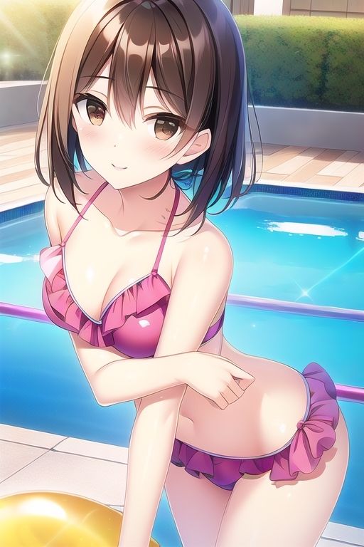 サンプル画像3:アイドル級茶髪美女、写真集的水着集(白雪くるみ) [d_264340]