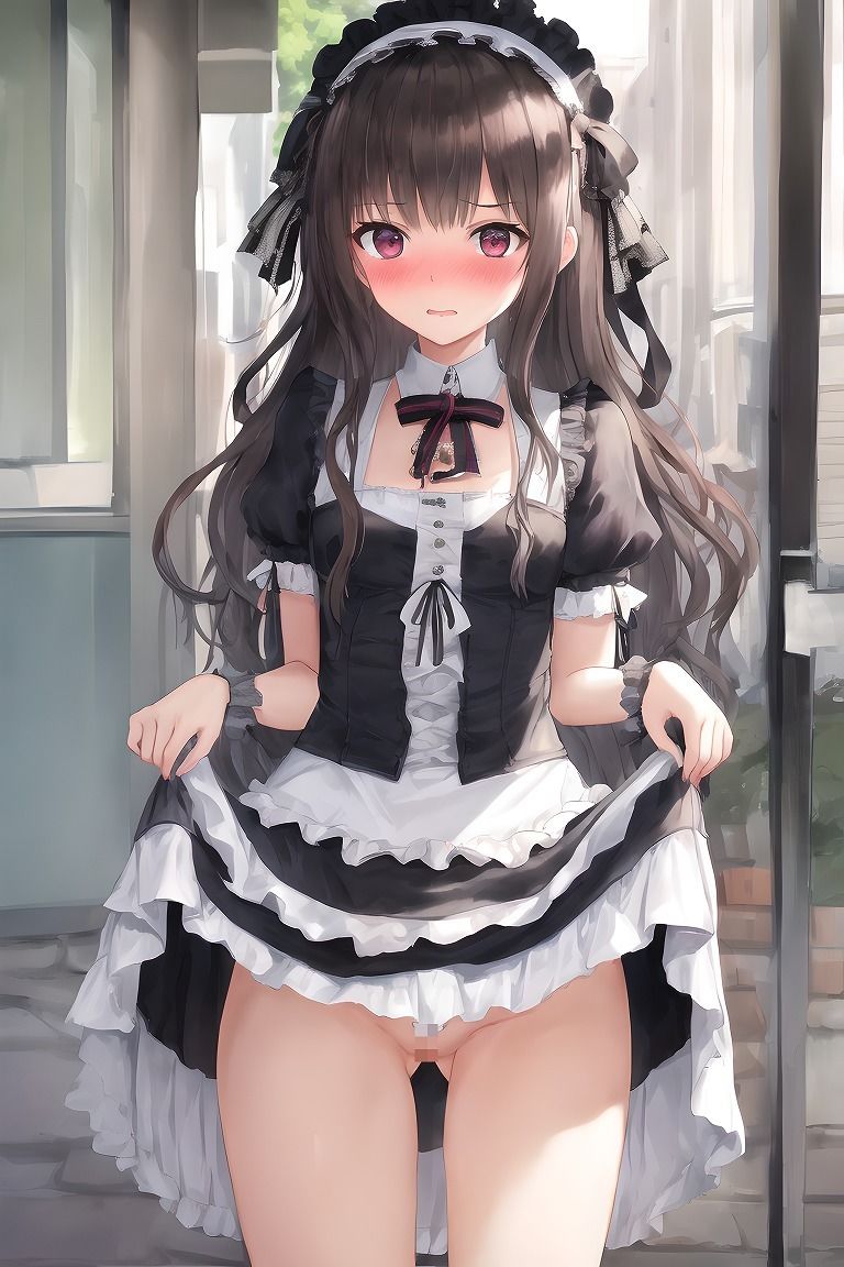 サンプル画像2:【露出・羞恥】露出ゴスロリ少女 〜街中で局部を晒しちゃう羞恥少女たち〜(AI研究所本部) [d_264546]