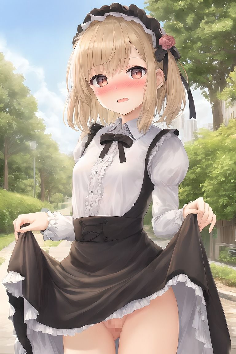 サンプル画像3:【露出・羞恥】露出ゴスロリ少女 〜街中で局部を晒しちゃう羞恥少女たち〜(AI研究所本部) [d_264546]