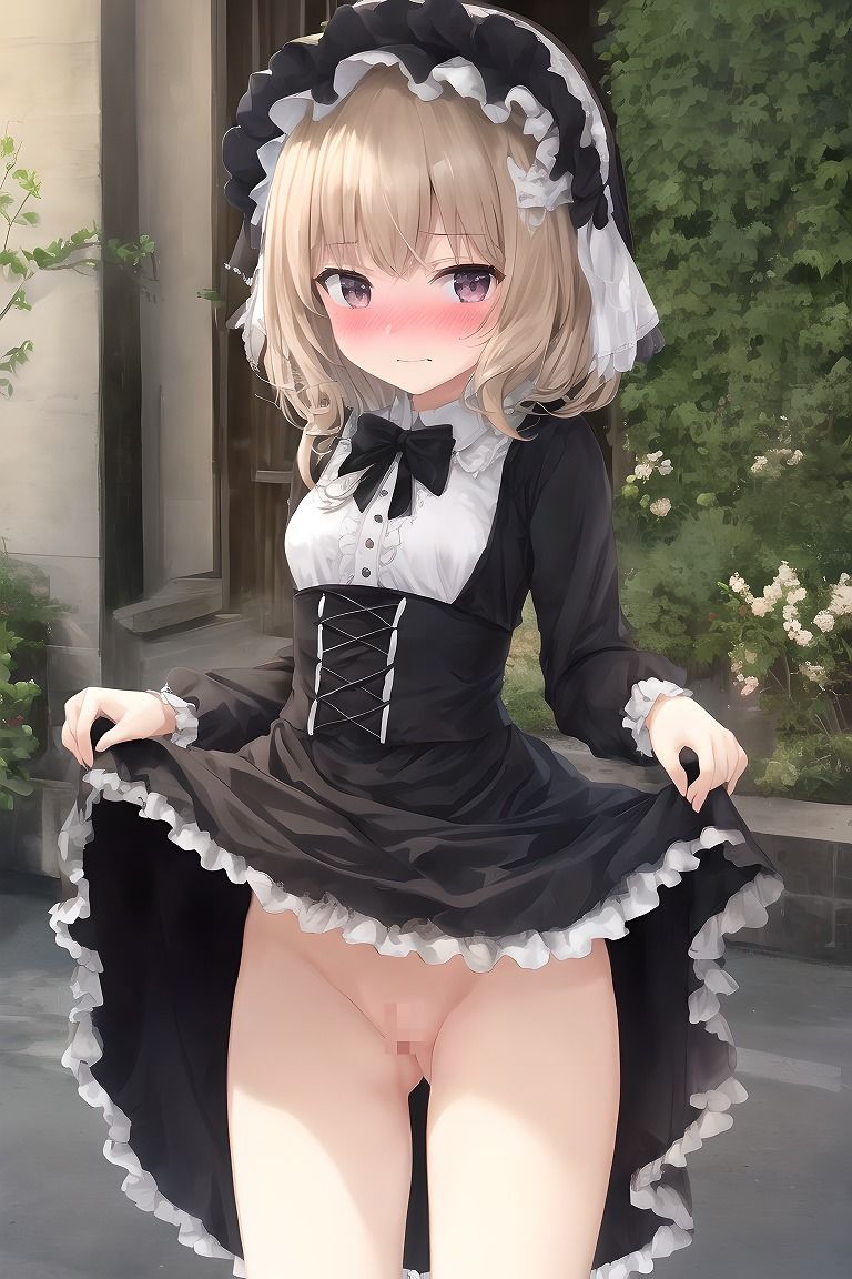 サンプル画像4:【露出・羞恥】露出ゴスロリ少女 〜街中で局部を晒しちゃう羞恥少女たち〜(AI研究所本部) [d_264546]