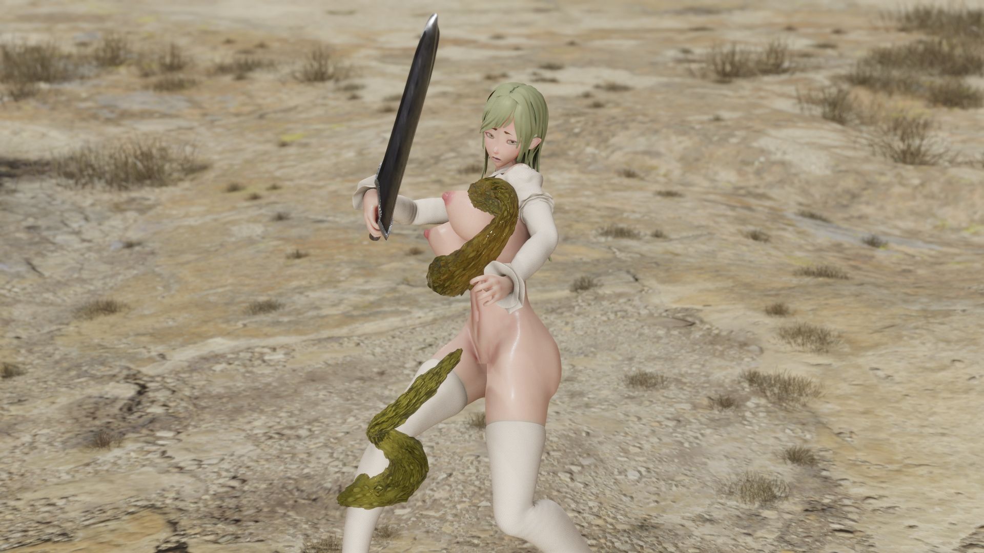 サンプル画像3:エルフの戦士ラクーン「スライム編」(コトリボックス) [d_264604]