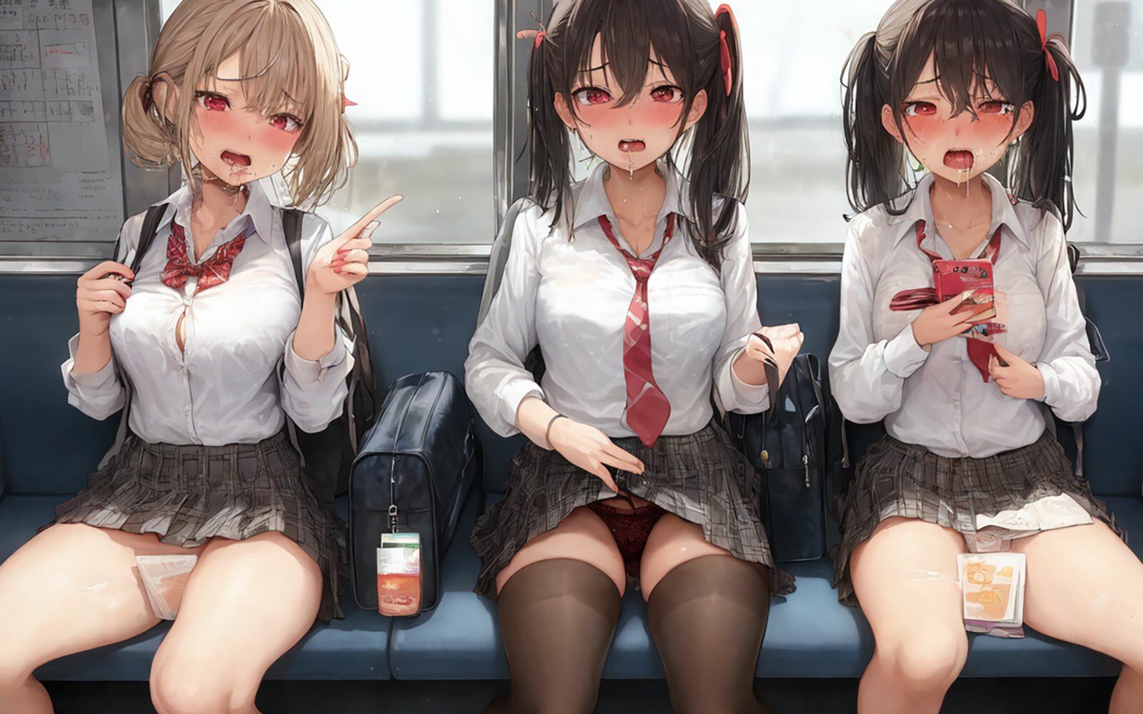 サンプル画像1:電車と百合と女子校生(パンティーコピー機) [d_264875]