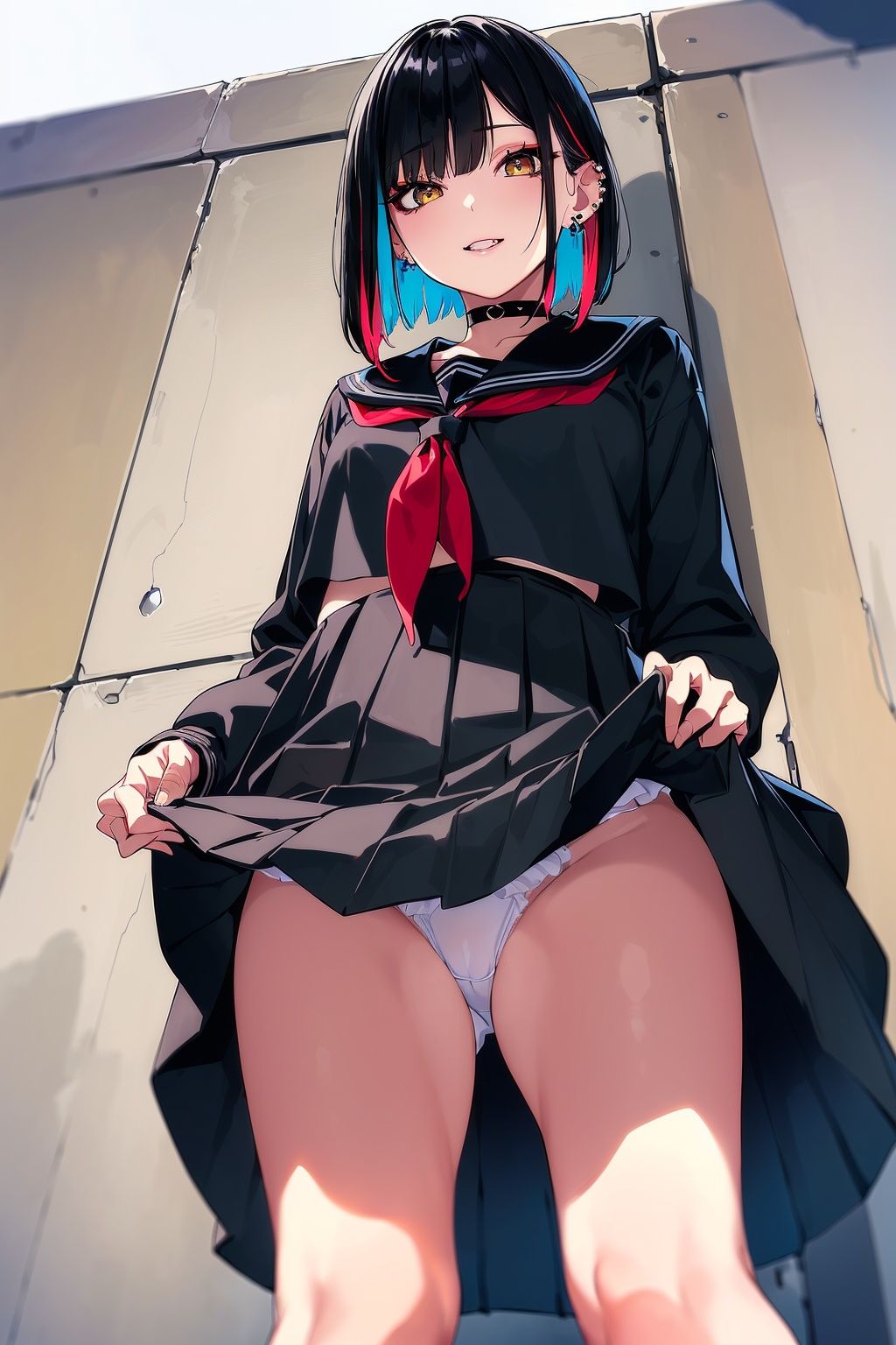 サンプル画像3:街で見かけた地雷系女子に土下座しておぱんつみせてもらった件(illuaスタジオ) [d_265188]