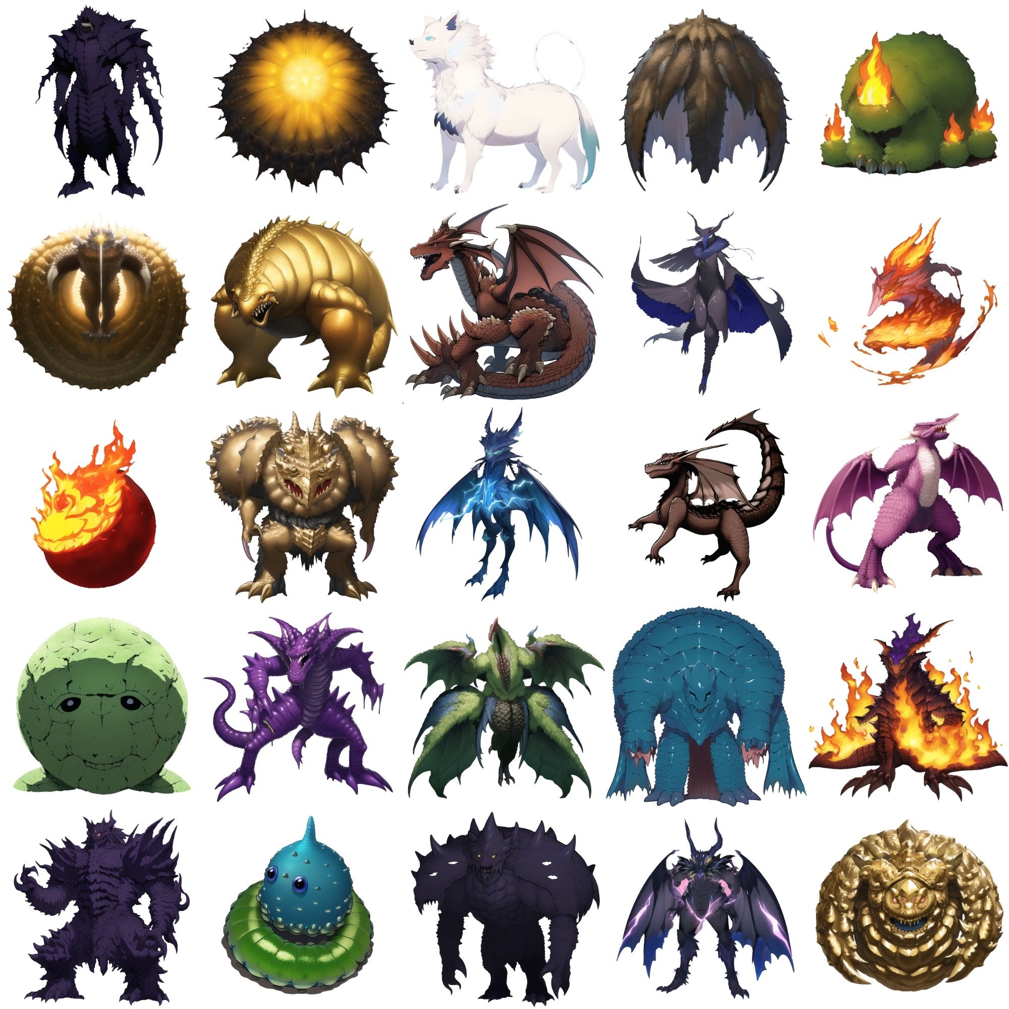 サンプル画像1:【属性別クリーチャー立ち絵1】著作権フリーの高解像度画像（100枚）(Game Material Store) [d_265703]