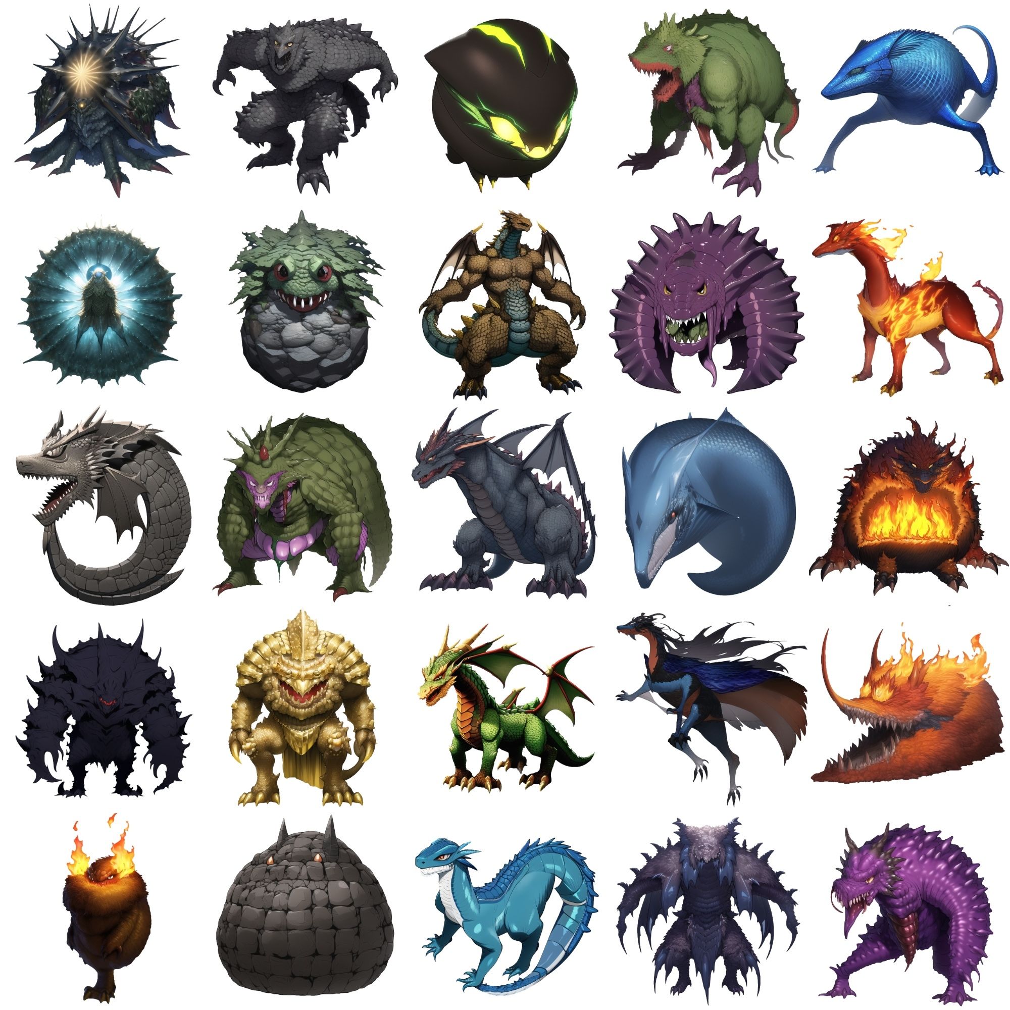 サンプル画像2:【属性別クリーチャー立ち絵1】著作権フリーの高解像度画像（100枚）(Game Material Store) [d_265703]