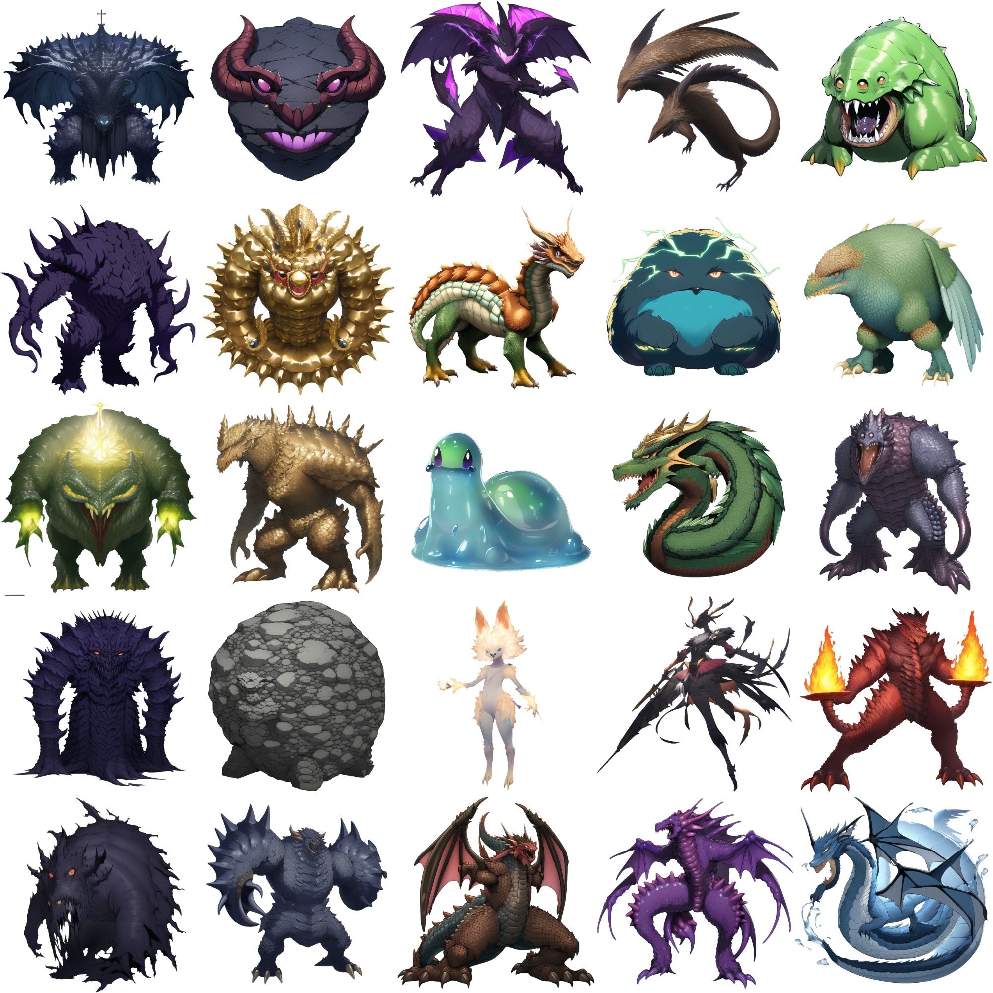 サンプル画像3:【属性別クリーチャー立ち絵1】著作権フリーの高解像度画像（100枚）(Game Material Store) [d_265703]