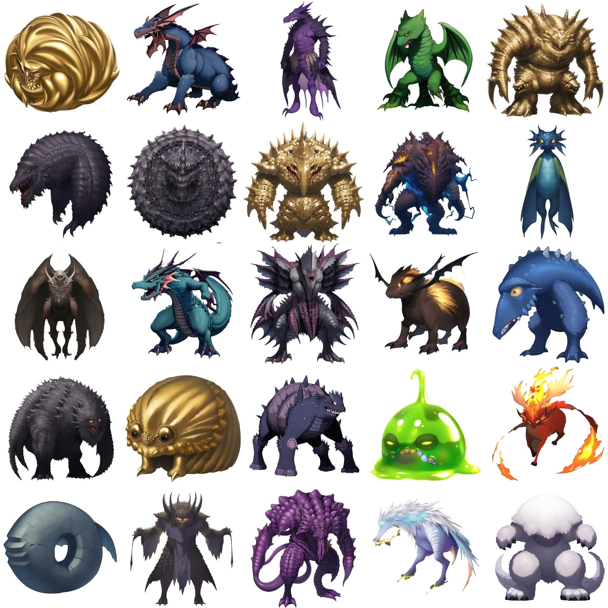 サンプル画像4:【属性別クリーチャー立ち絵1】著作権フリーの高解像度画像（100枚）(Game Material Store) [d_265703]