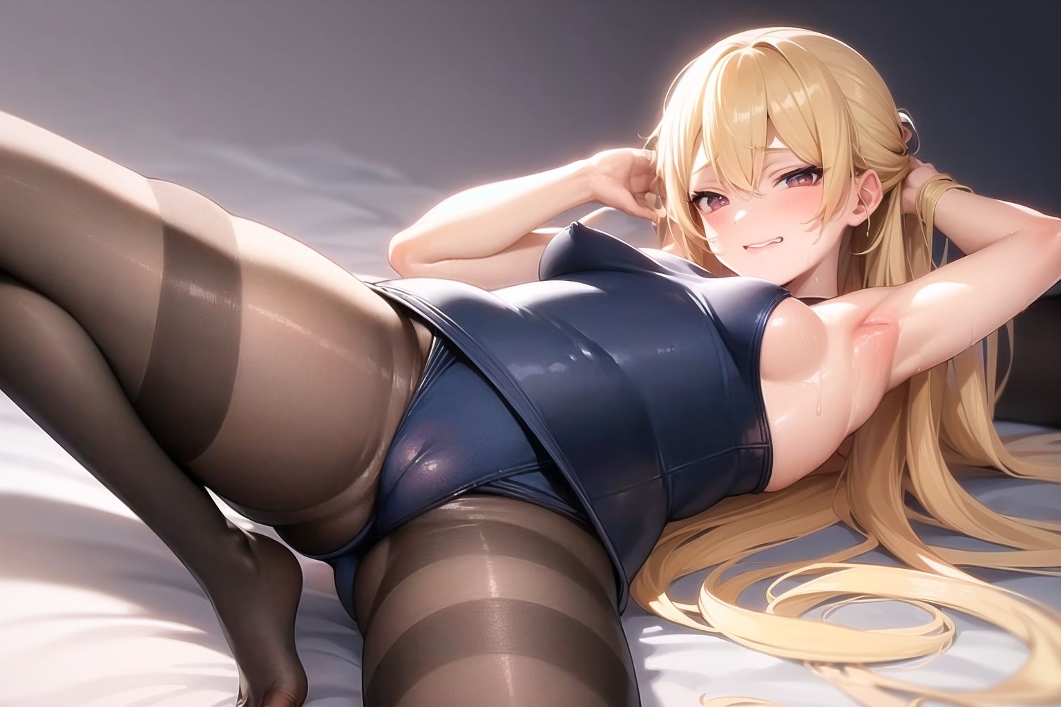 サンプル画像2:フェチ特化CG集Vol.1 スク水xパンスト(スタジオ神楽) [d_265737]