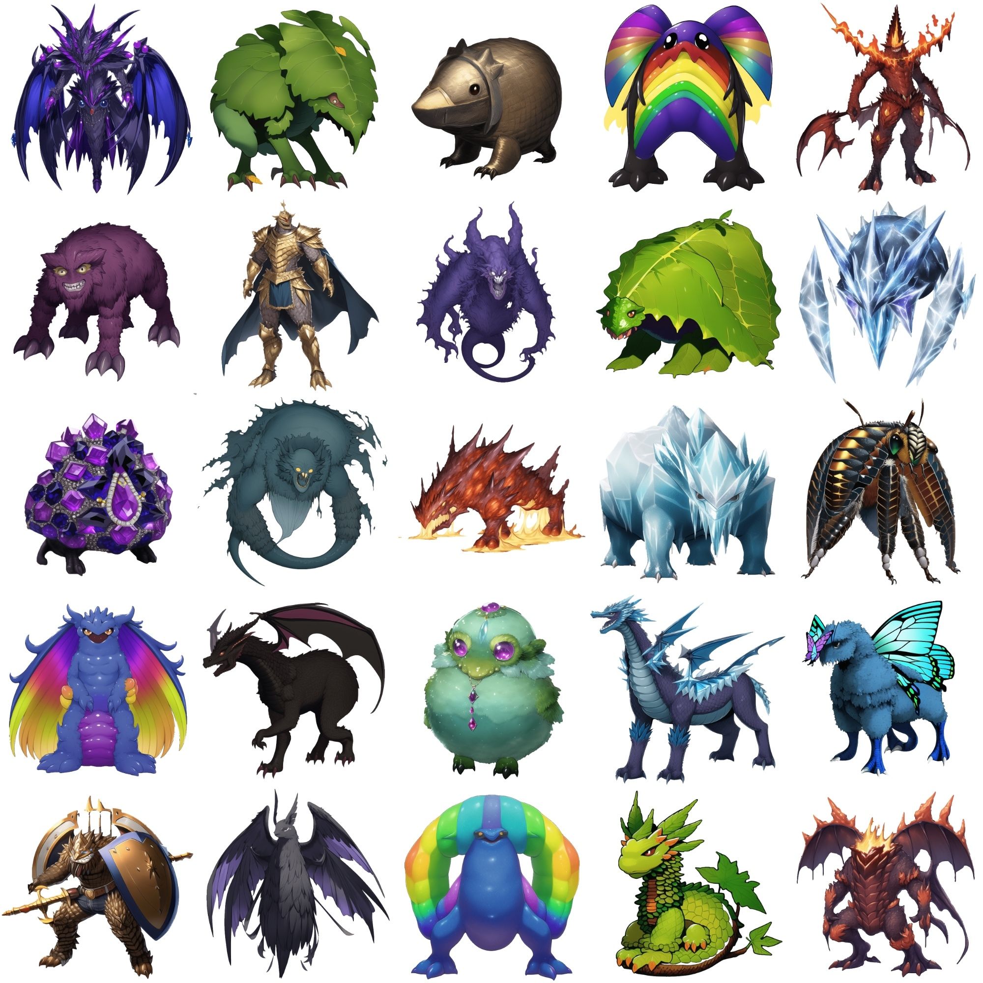 サンプル画像1:【属性別クリーチャー立ち絵2】著作権フリーの高解像度画像（100枚）(Game Material Store) [d_265819]