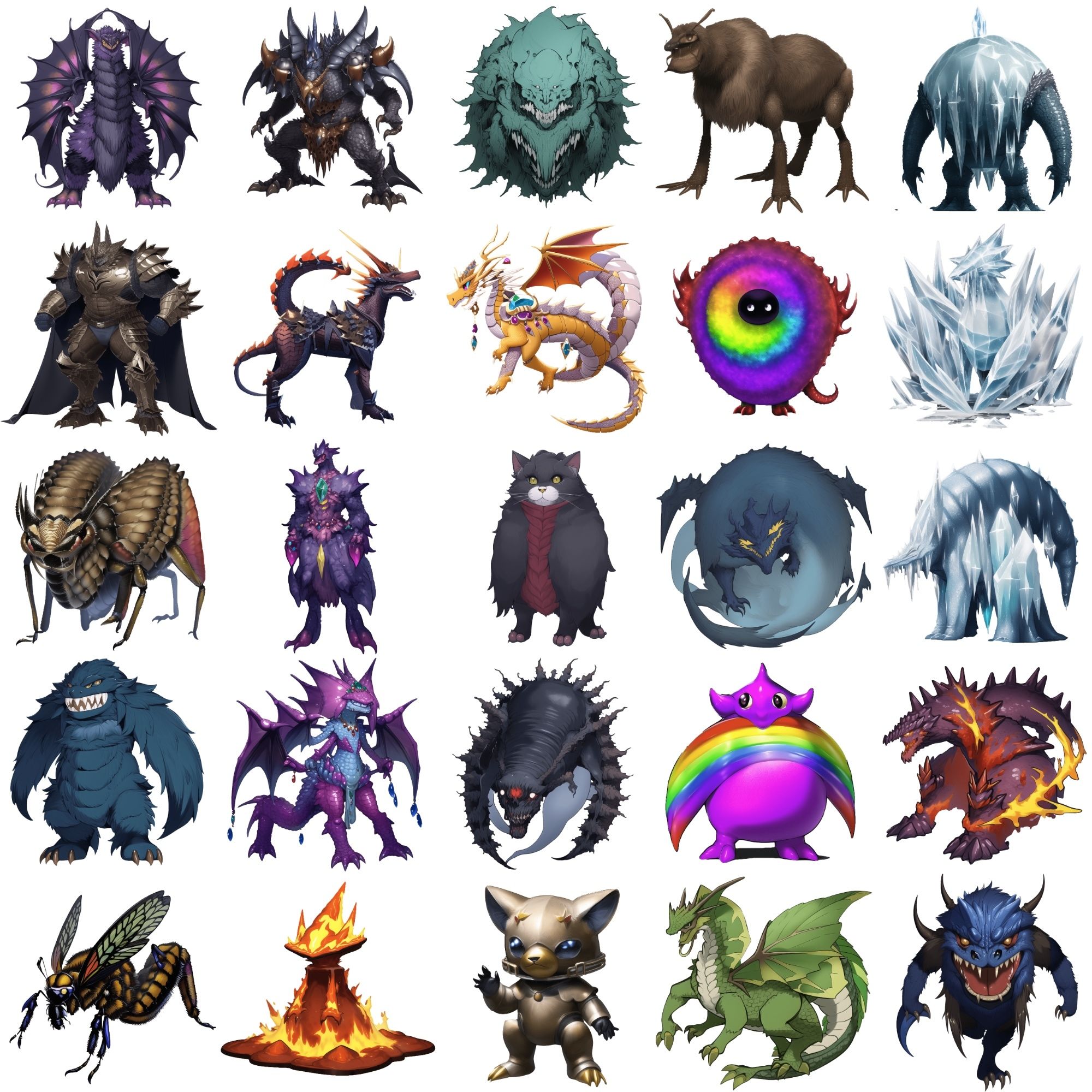 サンプル画像2:【属性別クリーチャー立ち絵2】著作権フリーの高解像度画像（100枚）(Game Material Store) [d_265819]