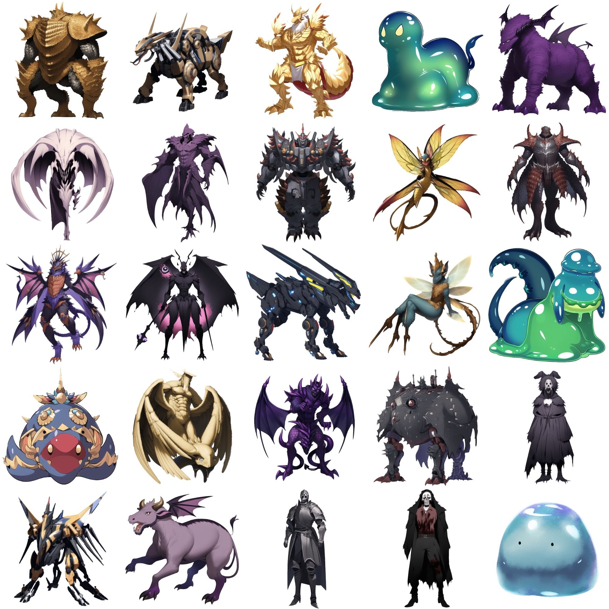 サンプル画像1:【属性別クリーチャー立ち絵3】著作権フリーの高解像度画像（100枚）(Game Material Store) [d_265820]