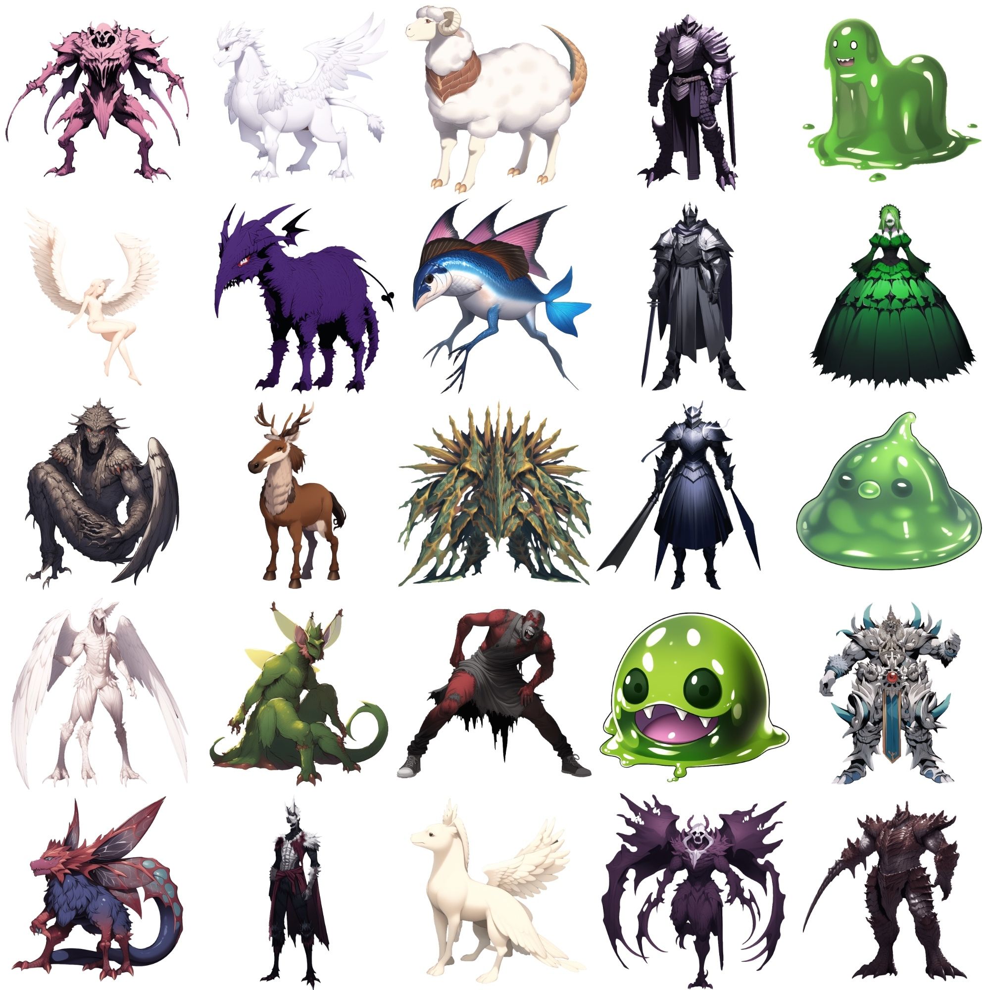 サンプル画像2:【属性別クリーチャー立ち絵3】著作権フリーの高解像度画像（100枚）(Game Material Store) [d_265820]