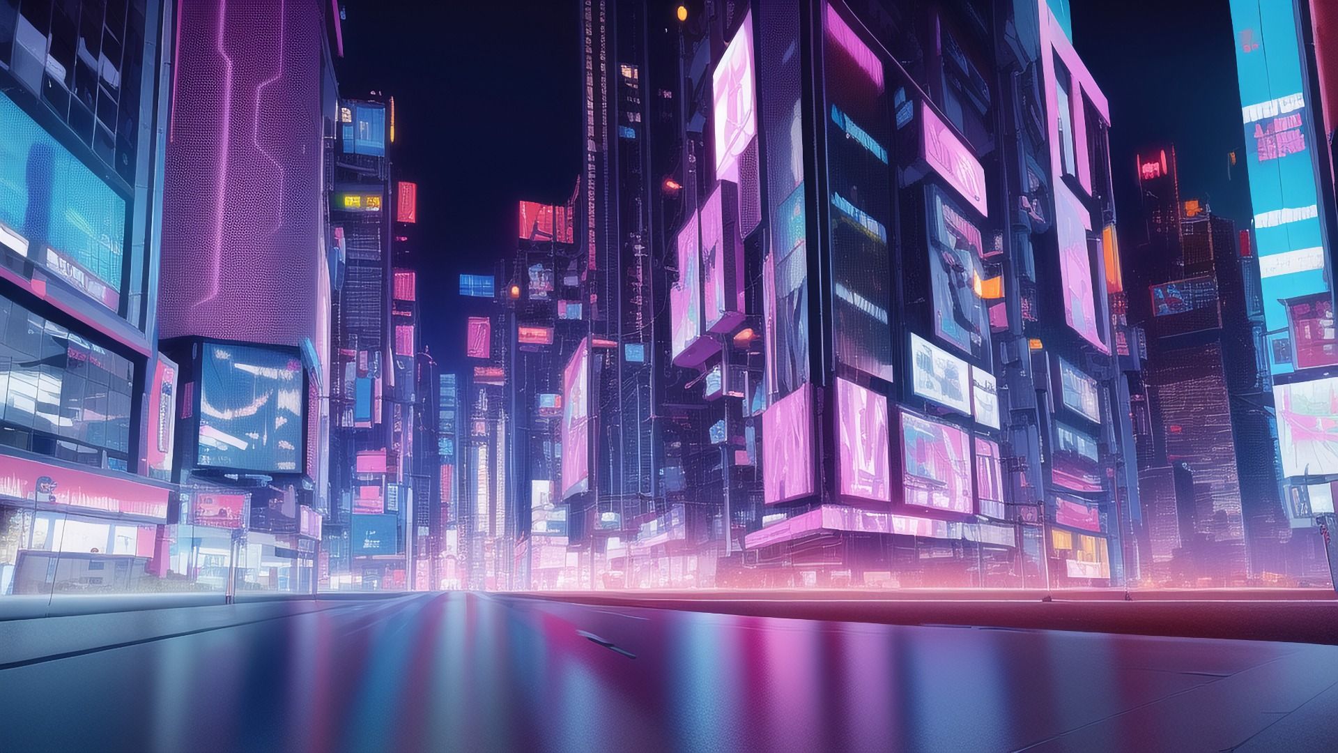 サンプル画像5:【アニメ調のサイバーパンク背景】著作権フリーの高解像度画像（100枚）(Game Material Store) [d_265879]