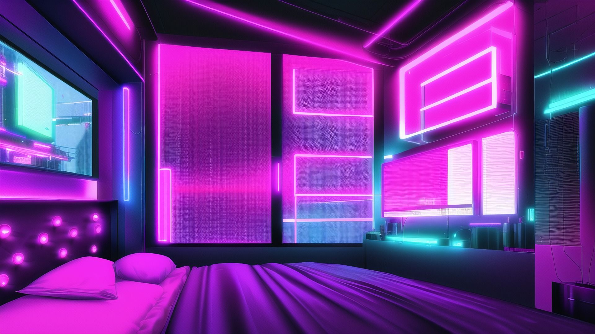 サンプル画像6:【アニメ調のサイバーパンク背景】著作権フリーの高解像度画像（100枚）(Game Material Store) [d_265879]