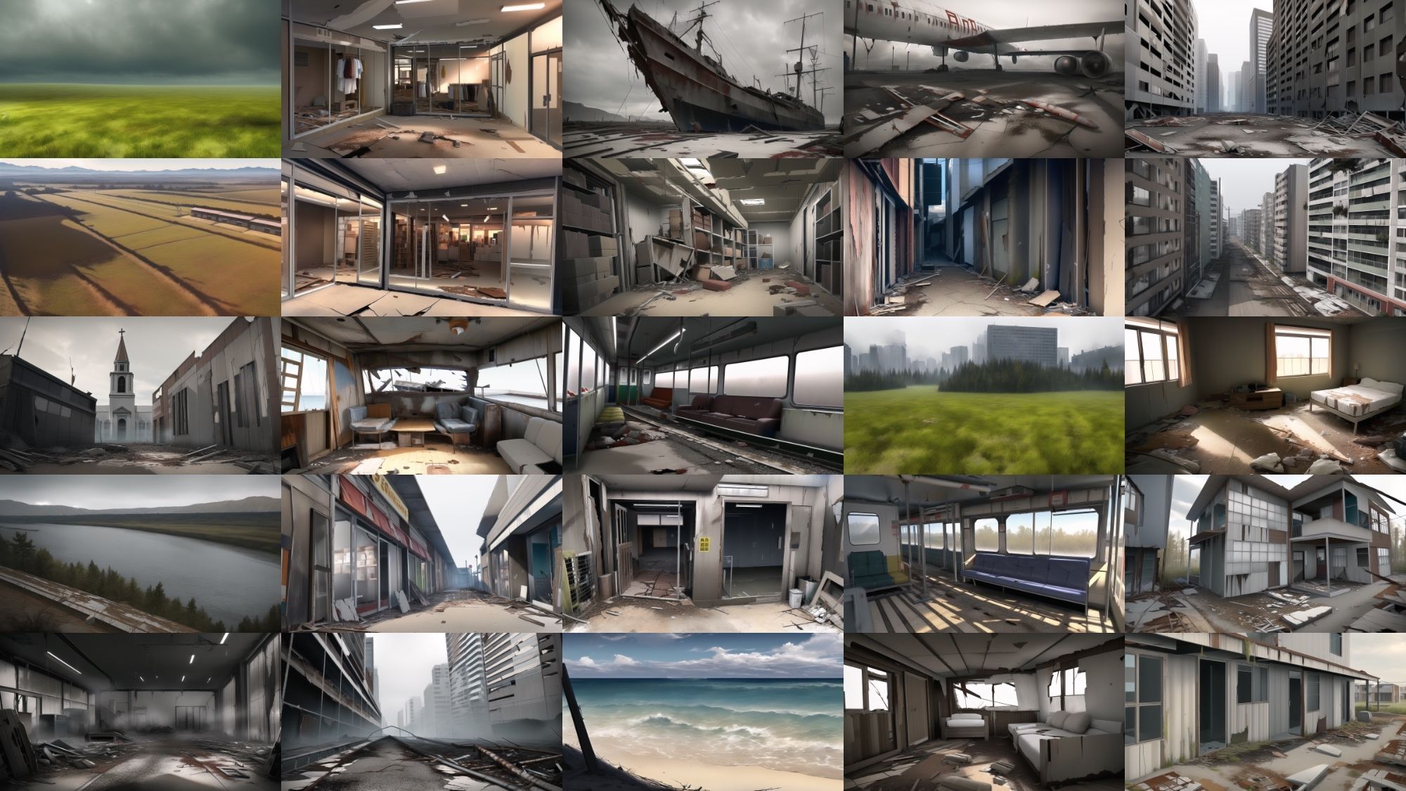 サンプル画像3:【アニメ調の廃墟系背景】著作権フリーの高解像度画像（100枚）(Game Material Store) [d_265880]